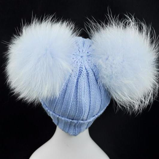 Pomkin Icy Blue Double Pomkin Hat