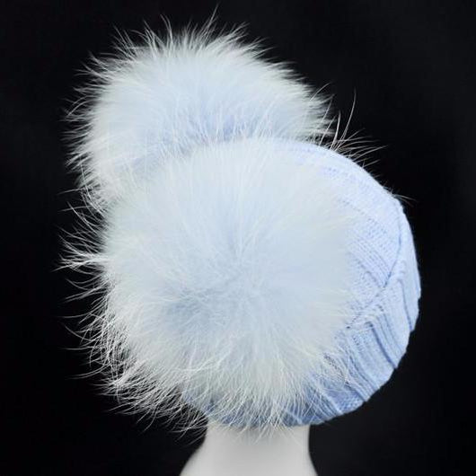 Pomkin Icy Blue Double Pomkin Hat