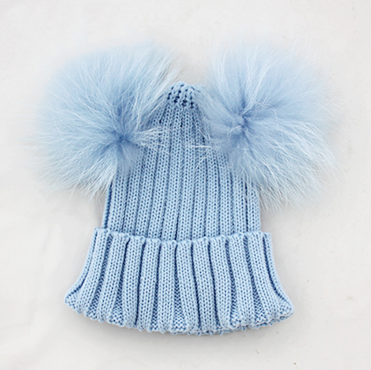 pomkin Icy Blue Double Pomkin Hat
