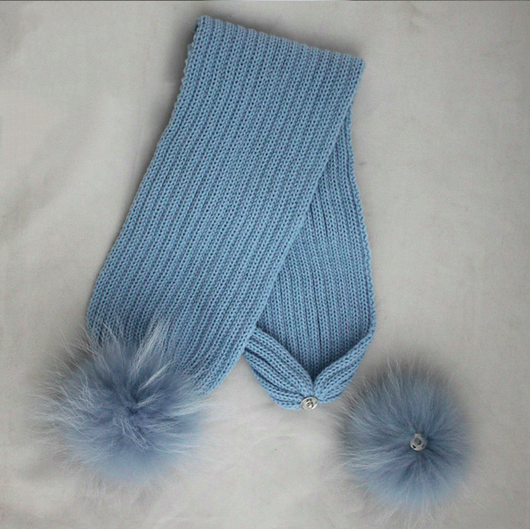 Pomkin Kids Icy Blue Pomkin Hat & Scarf Set