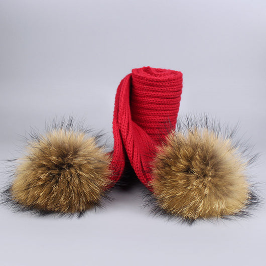 Pomkin Kids Red Pomkin Hat + Scarf Set