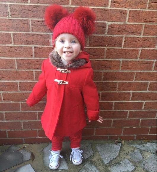 pomkin Kids Red Pomkin Hat + Scarf Set