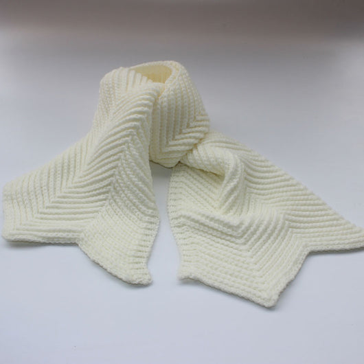 Pomkin Kids White Pomkin Crochet Hat + Scarf Set