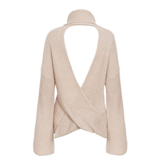 Pomkin KRISSY Turtleneck Backless Sweater