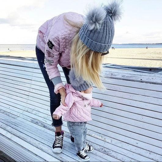 pomkin Light Grey Double Pomkin Hat