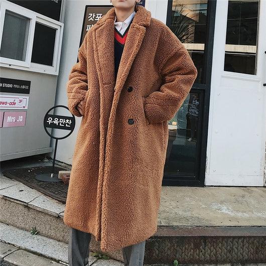 pomkin Men's Camel Teddy Coat