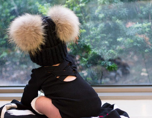 Pomkin Mini Black Double Natural Pomkin Hat