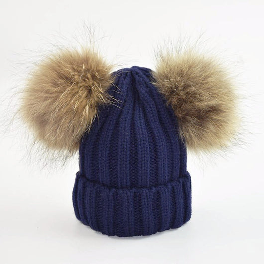pomkin Mini Navy Double Natural Pomkin Hat