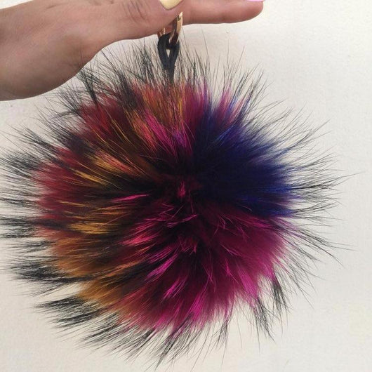Pomkin Multicolor Fur Pom Keychain