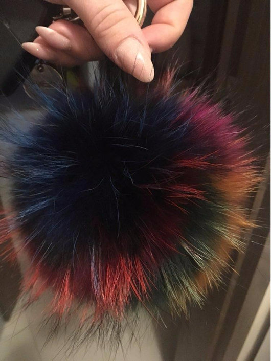 Pomkin Multicolor Fur Pom Keychain