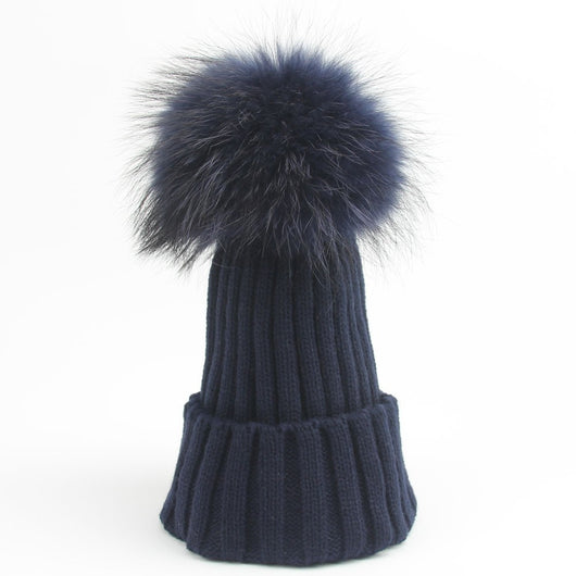 pomkin Navy Fur Pomkin Hat