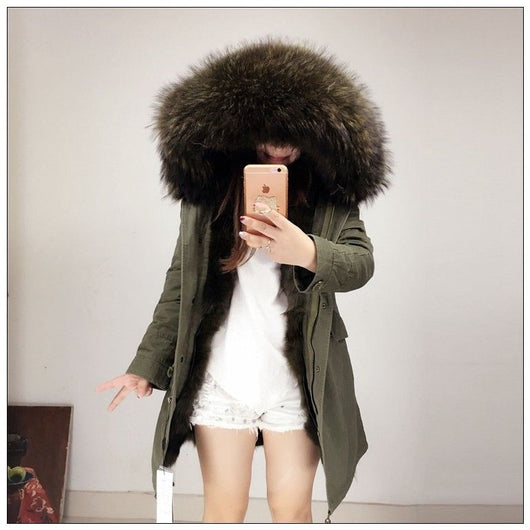 Pomkin Olive Green Fur Parka
