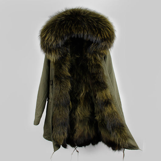 Pomkin Olive Green Fur Parka