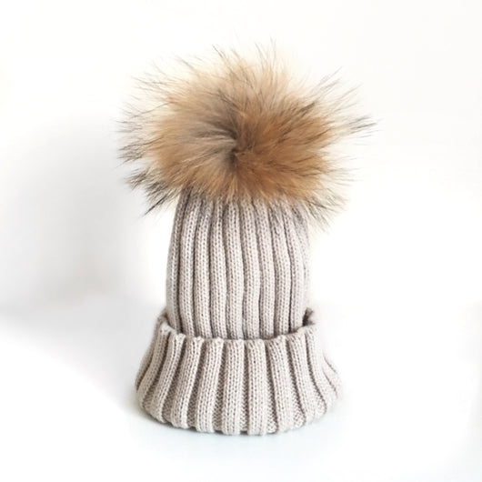 Pomkin Original Beige Natural Fur Pomkin Hat
