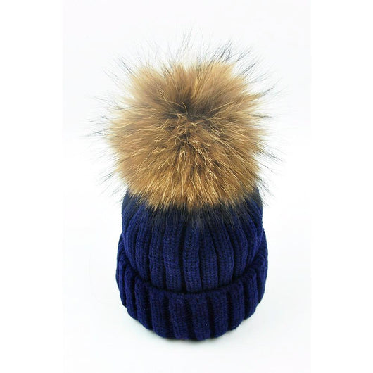 Pomkin Original Navy Natural Fur Pomkin Hat