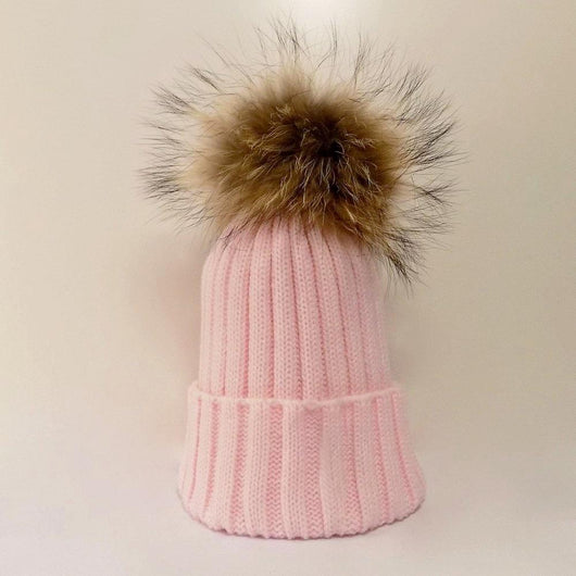 pomkin Original Pink Natural Fur Pomkin Hat