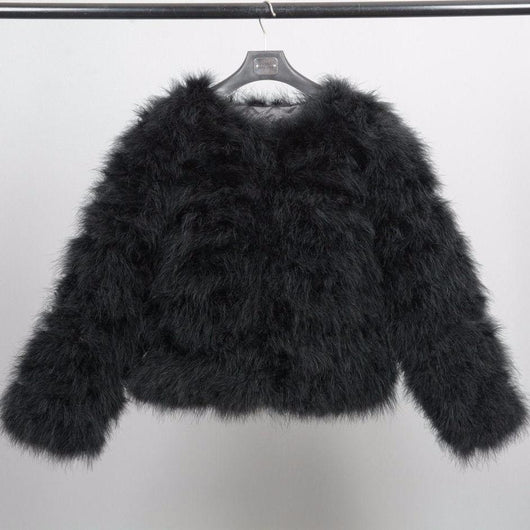 Pomkin Ostrich Feather Jacket - Black