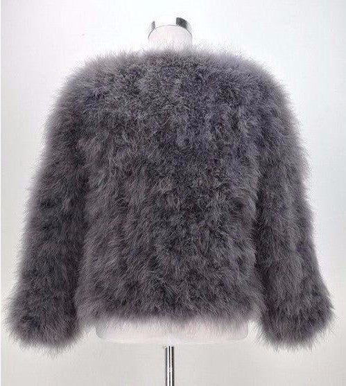 Pomkin Ostrich Feather Jacket - Dark Grey