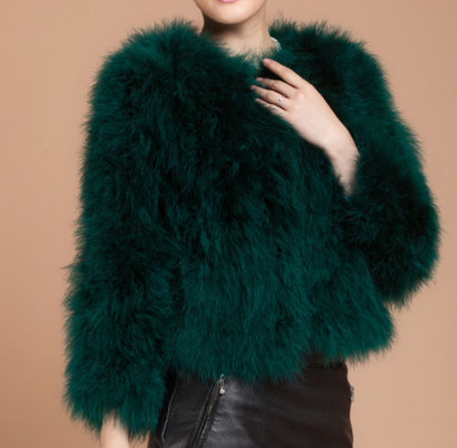 Pomkin Ostrich Feather Jacket - Emerald Green