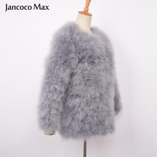 Pomkin Ostrich Feather Jacket - Light Grey