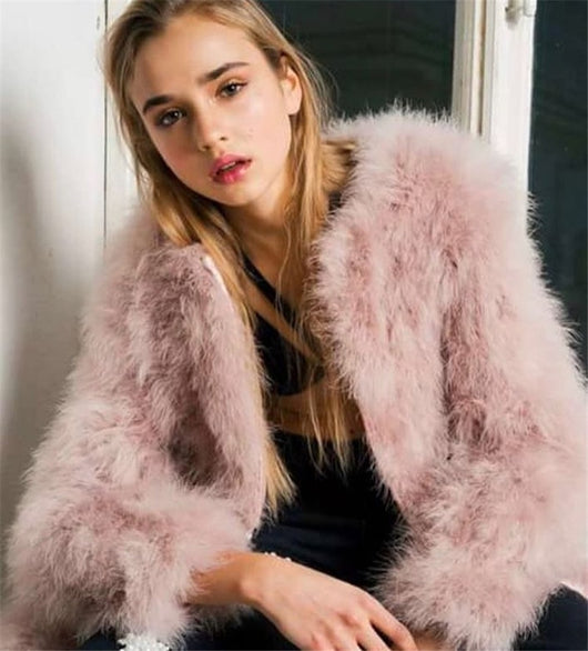 Pomkin Ostrich Feather Jacket - Pink