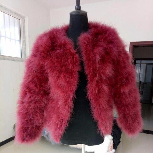 Pomkin Ostrich Feather Jacket - Red Wine