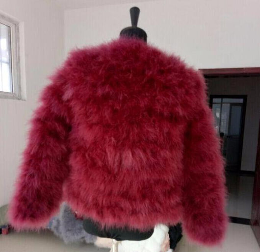 Pomkin Ostrich Feather Jacket - Red Wine