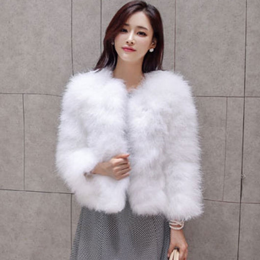 Pomkin Ostrich Feather Jacket - White