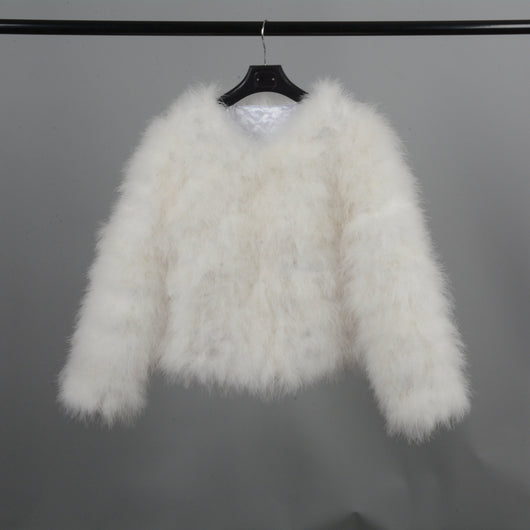 Pomkin Ostrich Feather Jacket - White