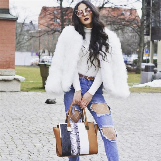 pomkin Ostrich Feather Jacket - White