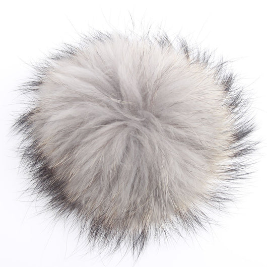 pomkin Pale Grey Fur Pom Pom