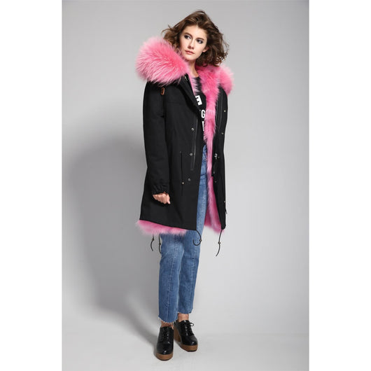 Pomkin Pink Fur Black Parka