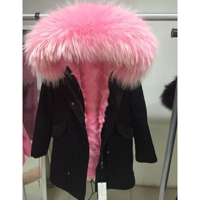 pomkin Pink Fur Black Parka