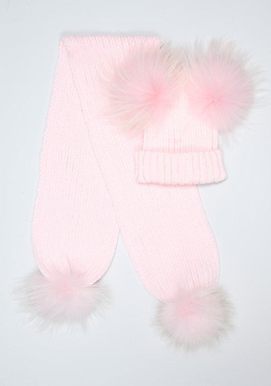 Pomkin Pink Pomkin Hat + Scarf Set