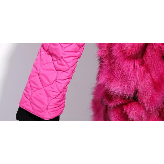 Pomkin Rose Pink Fur Black Parka
