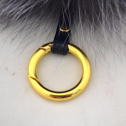 Pomkin Silver Fox Pom Keychain
