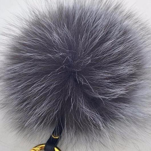 Pomkin Silver Fox Pom Keychain