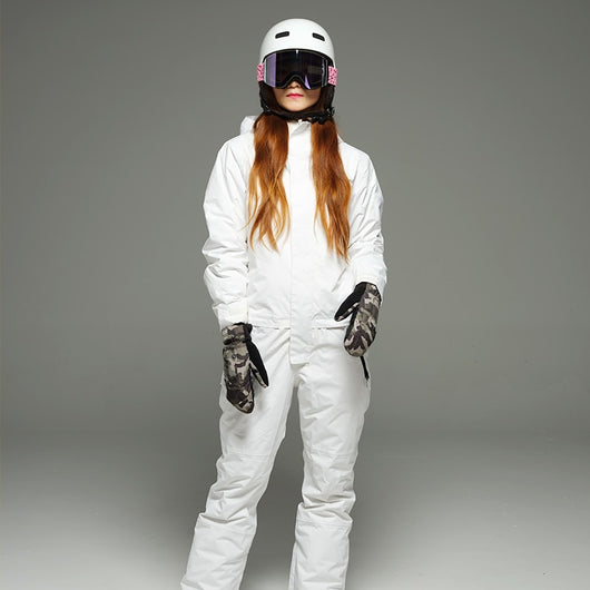 Pomkin Ski Snowboard Jumpsuit One Piece Set - White