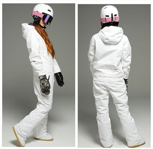 pomkin Ski Snowboard Jumpsuit One Piece Set - White