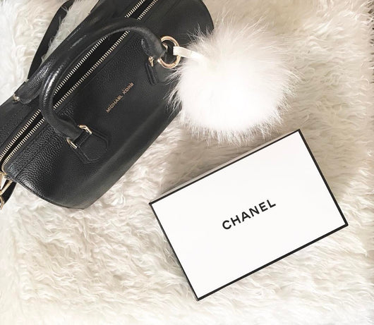 Pomkin White Fur Pom Keychain