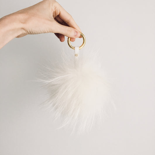 Pomkin White Fur Pom Keychain