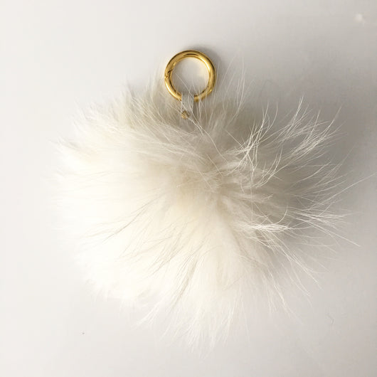 Pomkin White Fur Pom Keychain