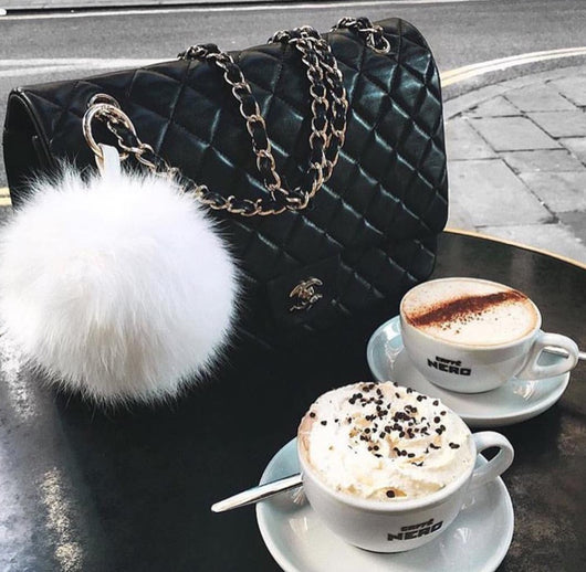 pomkin White Fur Pom Keychain