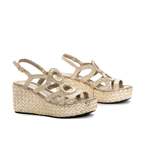 Pons Quintana ANKARA METAL PLATINUM PLATFORM SANDAL