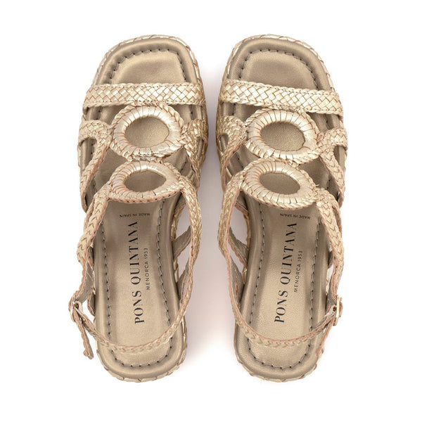 Pons Quintana ANKARA METAL PLATINUM PLATFORM SANDAL