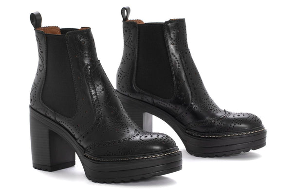 Pons Quintana BLACK BABY CALF OLIVIA HEEL ANKLE BOOT