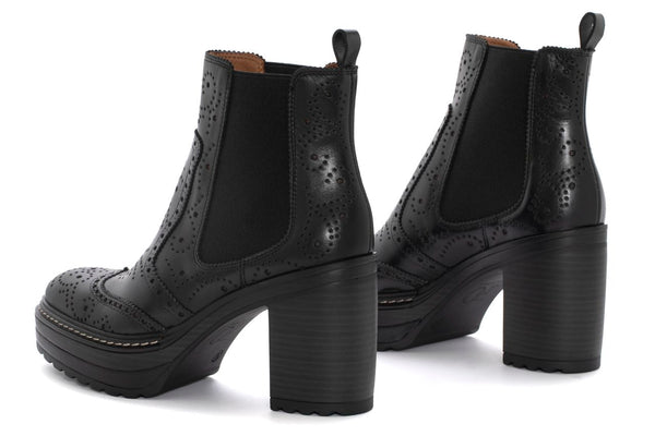 Pons Quintana BLACK BABY CALF OLIVIA HEEL ANKLE BOOT