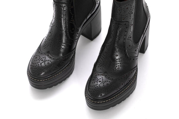 Pons Quintana BLACK BABY CALF OLIVIA HEEL ANKLE BOOT