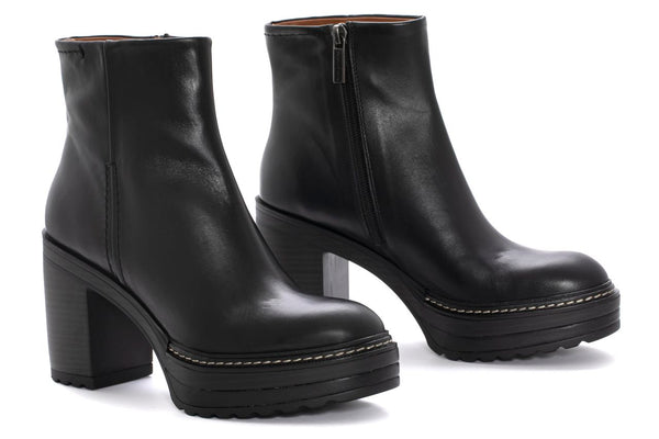 Pons Quintana BLACK BABY CALF OLIVIA HEEL ANKLE BOOT