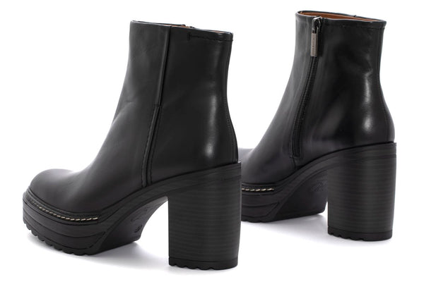 Pons Quintana BLACK BABY CALF OLIVIA HEEL ANKLE BOOT